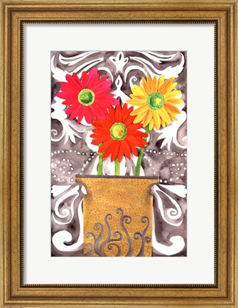 Framed 3 Tin Flowers Print