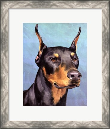 Framed Dog Portrait-Dobie Print