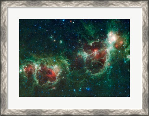 Framed Heart and Soul Nebulae Print