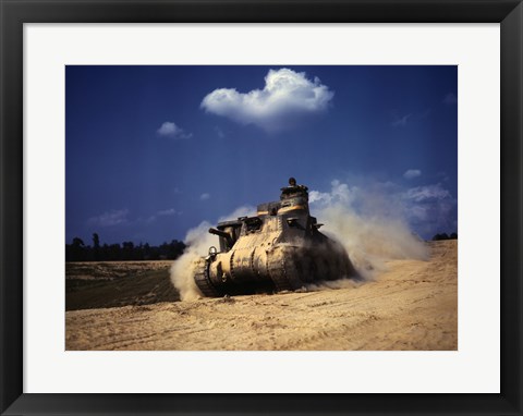 Framed M3 Lee Tank, Training Exercises, Fort Knox, Kentucky Print