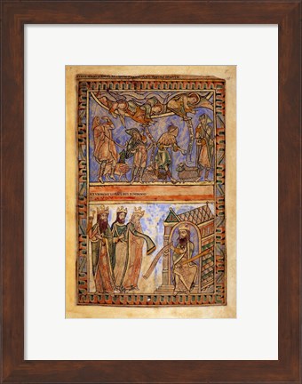 Framed Annunciation to the Shepherds and the Magi before Herod Print
