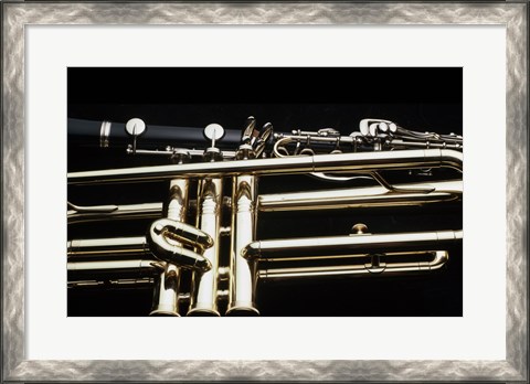 Framed Close - up of a Clarinet and a Trumpet Print