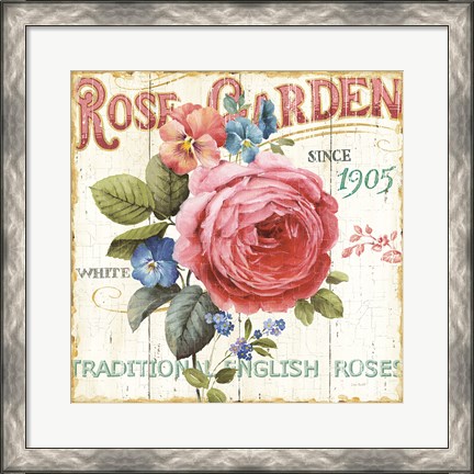 Framed Rose Garden I Print