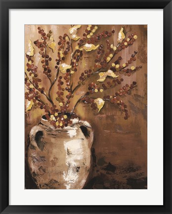 Framed Branches in Vase I Print