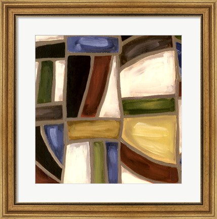 Framed Stained Glass Abstreaction I Print