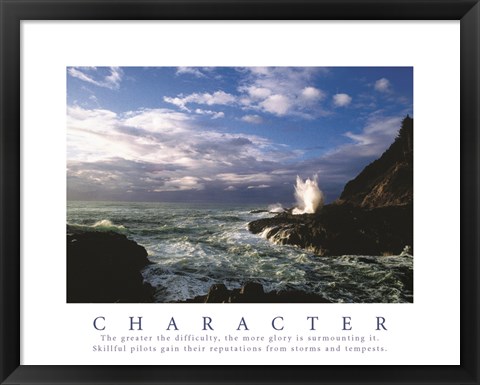 Framed Character-Crashing Waves Print