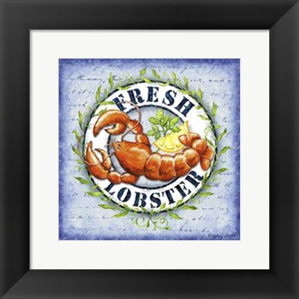 Framed Seafood Sign IV Print