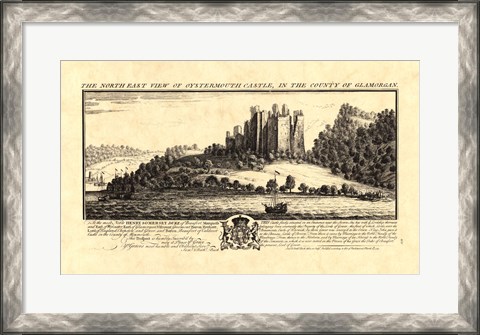Framed Vintage Oystermouth Castle Print