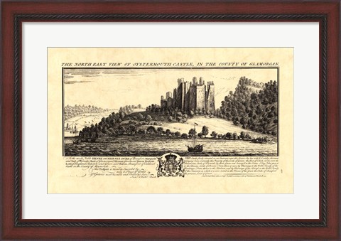 Framed Vintage Oystermouth Castle Print