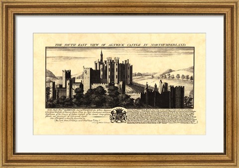 Framed Vintage Alnwick Castle Print