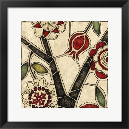 Framed Floral Mosaic I Print