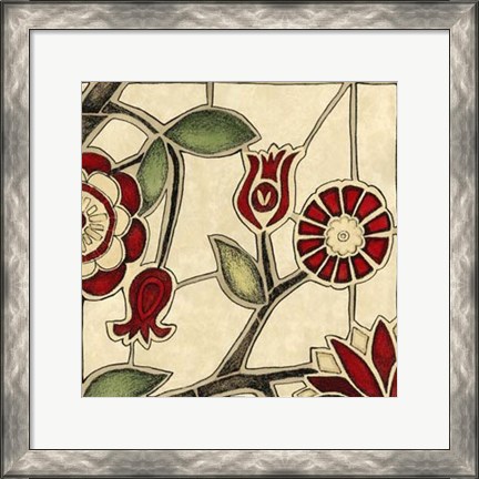 Framed Floral Mosaic II Print