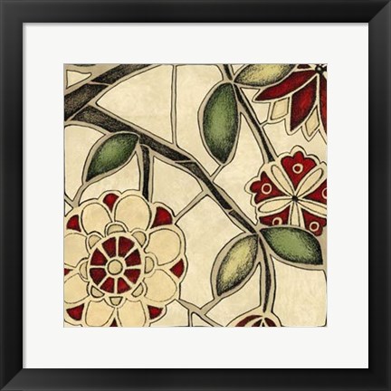 Framed Floral Mosaic IV Print