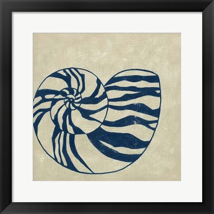 Framed Indigo Shell II Print