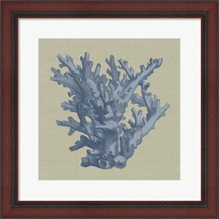 Framed Chambray Coral I Print