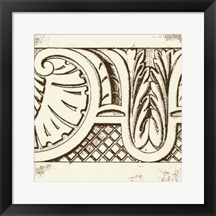 Framed Sepia Detail I Print