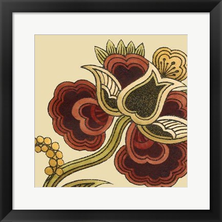 Framed Paprika Floral I Print