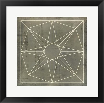 Framed Geometric Blueprint VII Print