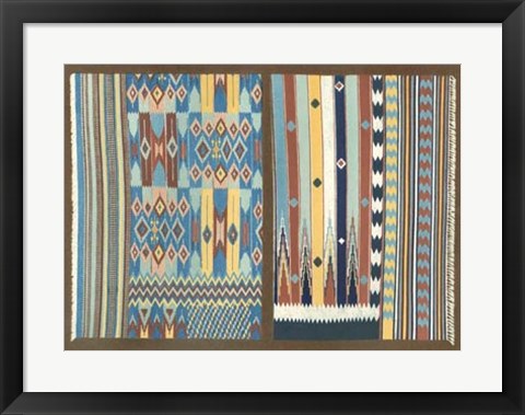 Framed Indian Carpet Design Print