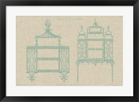 Framed Chinese Chippendale Cabinet II Print