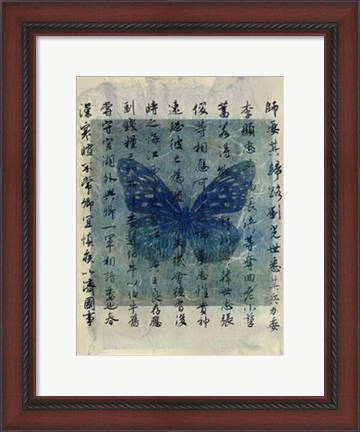 Framed Butterfly Calligraphy II Print
