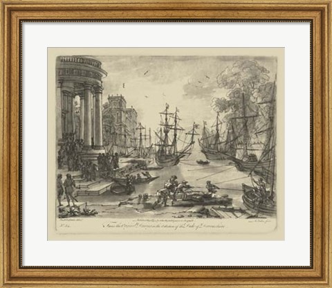 Framed Antique Harbor V Print
