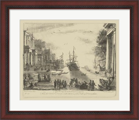 Framed Antique Harbor VI Print
