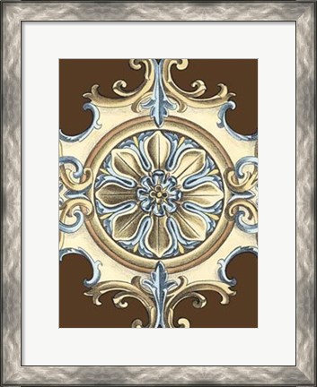 Framed Ornamental Rosette I Print