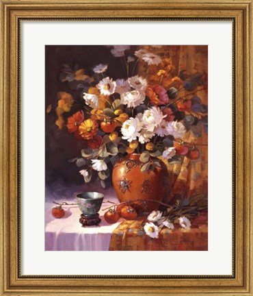 Framed Mums and Persimmons Print