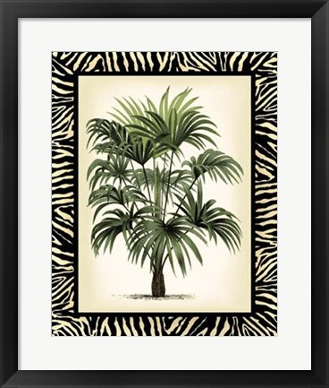 Framed Palm in Zebra Border I Print