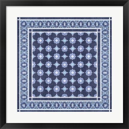 Framed Italian Mosaic in Blue II Print
