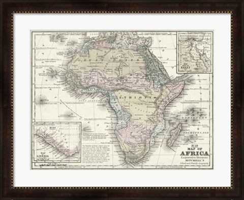 Framed Map of Africa Print