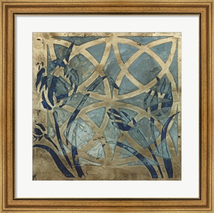 Framed Stained Glass Indigo III Print