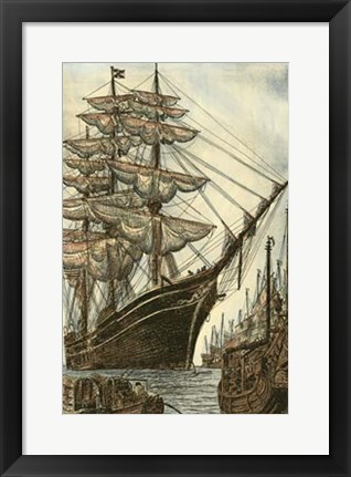 Framed Printed Majestic Ship II Print