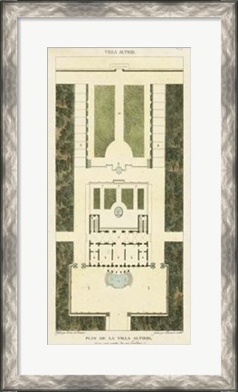 Framed Plan de la Villa Altieri Print