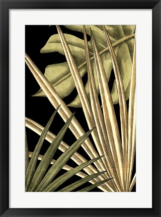 Framed Rustic Tropical Leaves IV Print