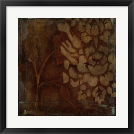 Framed Damask Silhouette IV Print