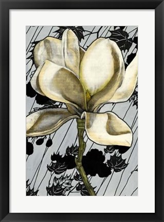 Framed Patterned Magnolia I Print