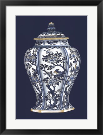 Framed Blue &amp; White Porcelain Vase II Print