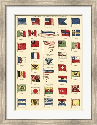 Framed Flags of All Nations I Print