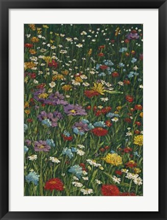 Framed Bright Wildflower Field II Print