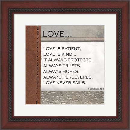 Framed Love is Patient, Love is Kind Print