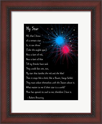 Framed My Star by Robert Browning - long Print