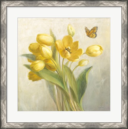 Framed Yellow French Tulips Print