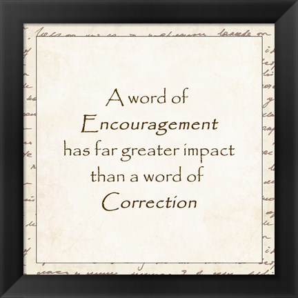 Framed word of Encouragement - square Print