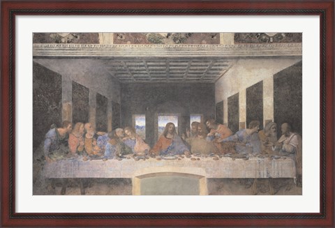 Framed Last Supper, 1498 (post-restoration) Print