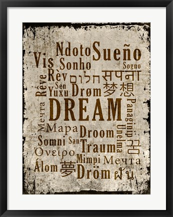 Framed Dream in Multiple Languages Print