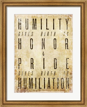 Framed Humility Quote Print