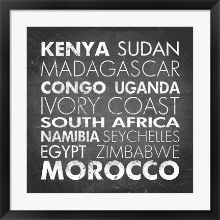 Framed African Countries Print