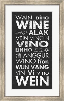 Framed Wine in Different Languages Print